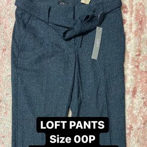Loft denim pants with tie belt